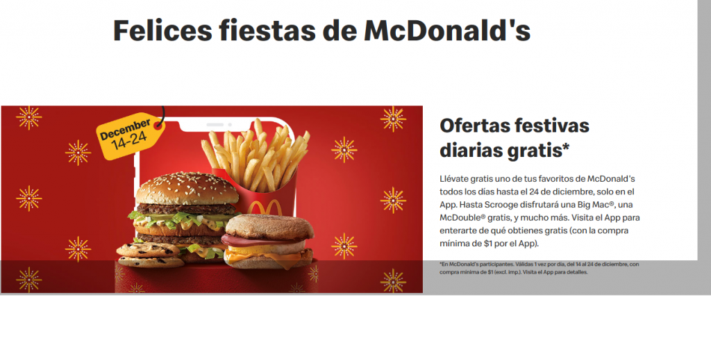 McDonald's Spanish speaking website