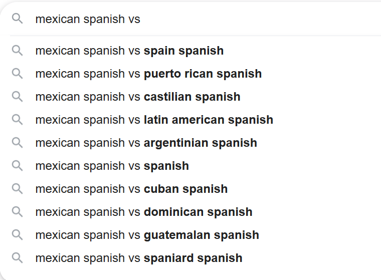 mexican spanish vs